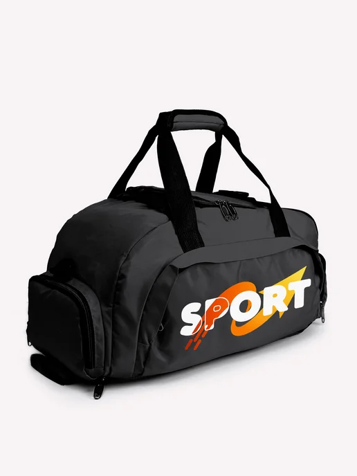 Aika "Яркость и стиль в спорте" Спортивная сумка-рюкзак "Спорт" - "Sport" 2в1, черный