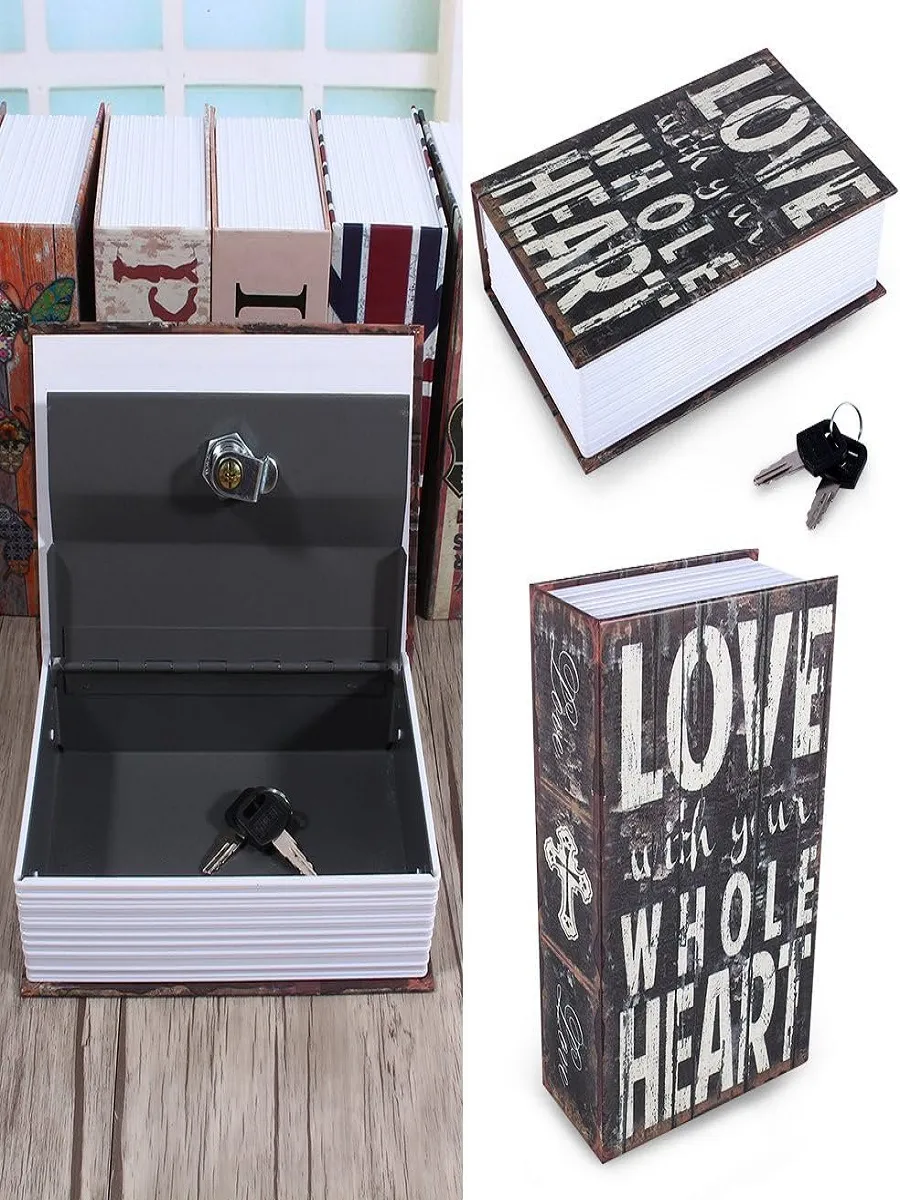 Сейф книга для денег с ключом