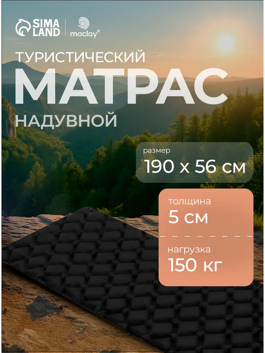 Коврик туристический, надувной матрас в палатку
