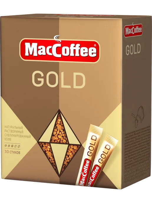 MACCOFFEE Кофе растворимый Gold 2 шт, 60 стиков по 1.8 г, 2 шт, 1,8 г, фото 2