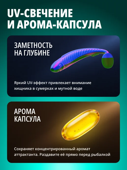 BIG FISH Силиконовые приманки виброхвост на щуку судака и окуня, голубой, фото 6