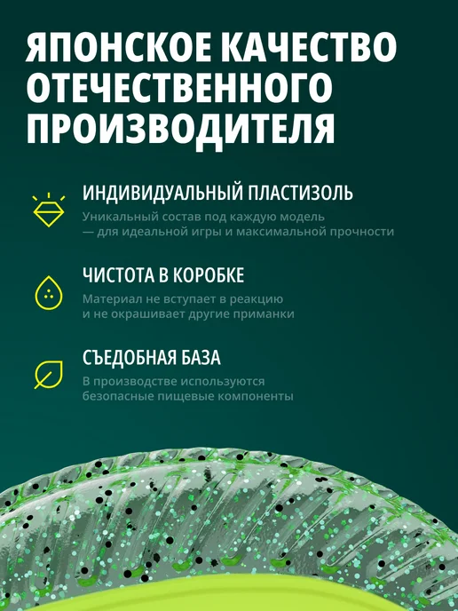 BIG FISH Силиконовые приманки виброхвост на щуку судака и окуня, голубой, фото 7