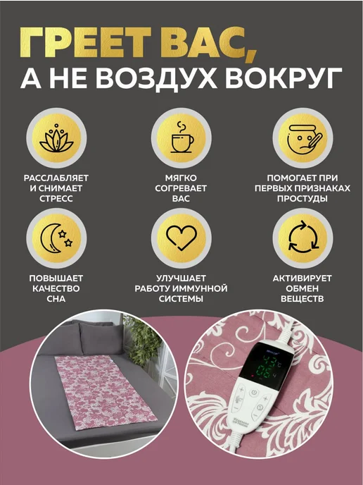 Инкор Электропростынь с подогревом 75х145 Премиум, 75x145, фото 2
