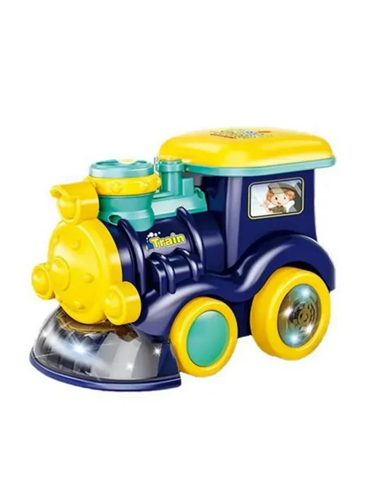 Интерактивный поезд расставляет домино звук/свет Интерактивный Bubble Locomotive паровозик-генератор пузырей, розовый, фото 6