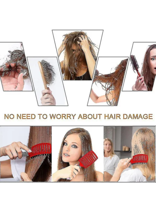 Расчёска с массажной щетиной Цв Черный, черный, фото 3