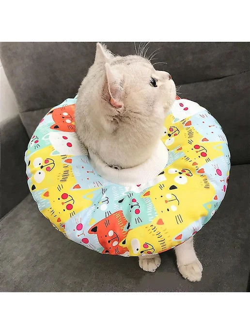 Защитный водонепр кол для кошек Р. M Цв. Aojiao cat gray, фиолетовый, фото 5