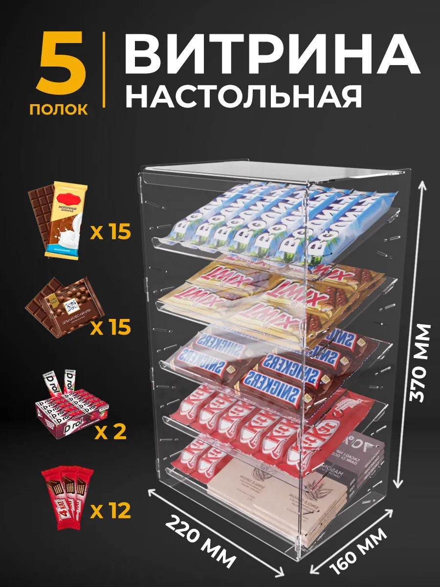 Торговое оборудование витрина настольная прозрачная