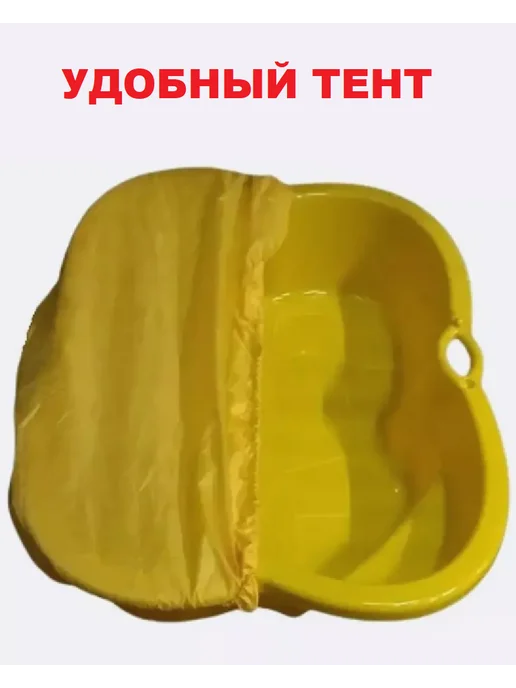 ПластиК Песочница для улицы с тентом на резинке, желтый, фото 4