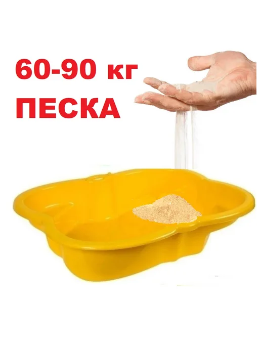 ПластиК Песочница для улицы с тентом на резинке, желтый, фото 6