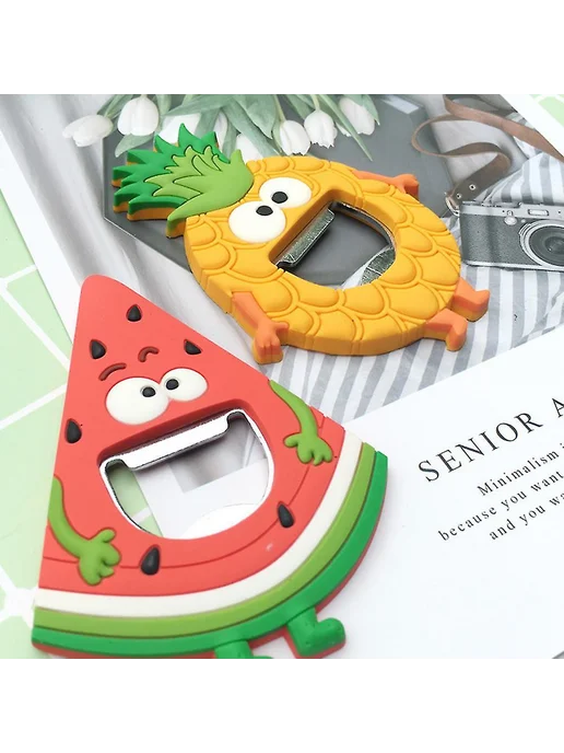 Магнит-открывашка силикон для бутылок Цв Watermelon, вариант, фото 3