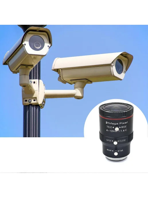Объектив C-Mount 4-12мм 3МП для CCTV, вариант, фото 4