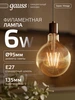 Лампочка филаментная E27 G125 6W 2400К золотистый свет gauss 356555756 купить за 538 ₽ в интернет‑магазине Wildberries