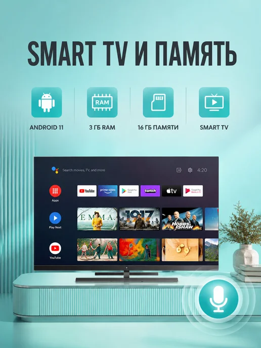 Viomi Телевизор 65" YMD65C, черный, черный, фото 2