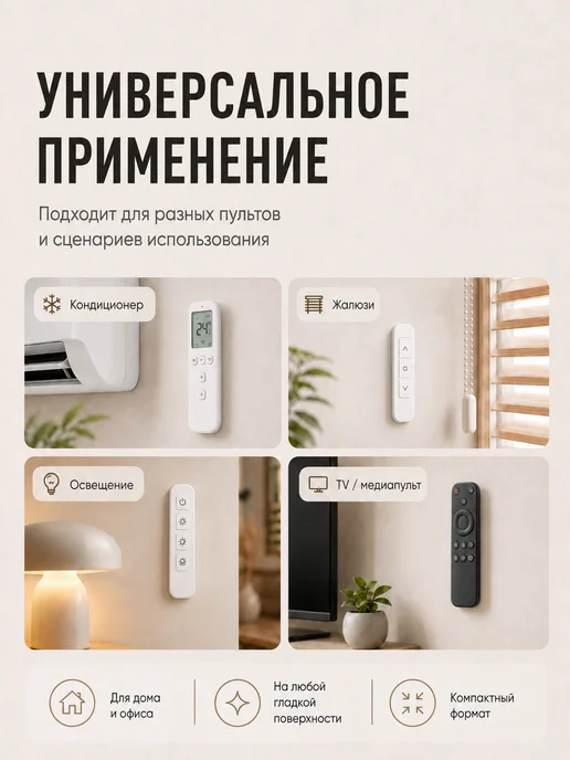Магнитный держатель для пульта настенный, белый, фото 2