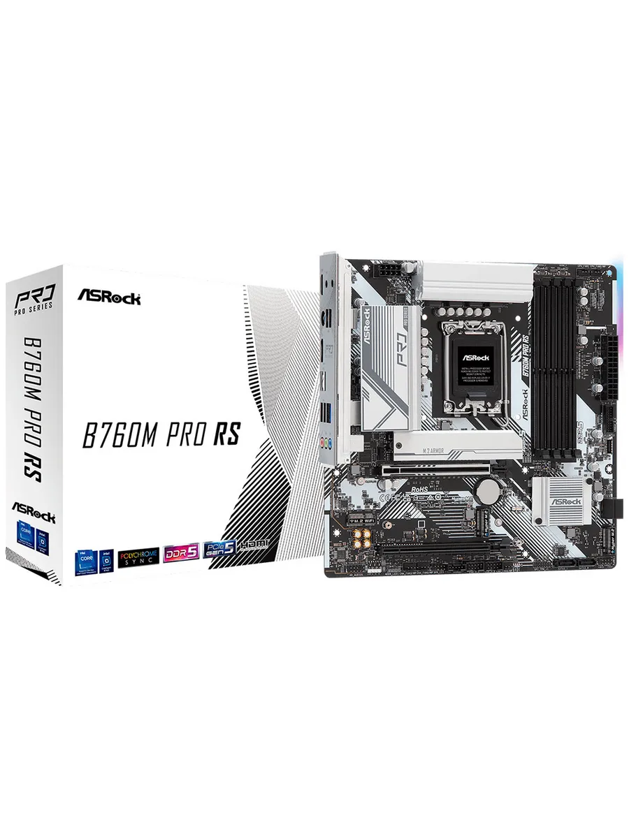 Материнская плата B760M PRO RS (LGA1700, mATX) ASRock 356880465 купить за 9 188 ₽ в интернет‑магазине Wildberries