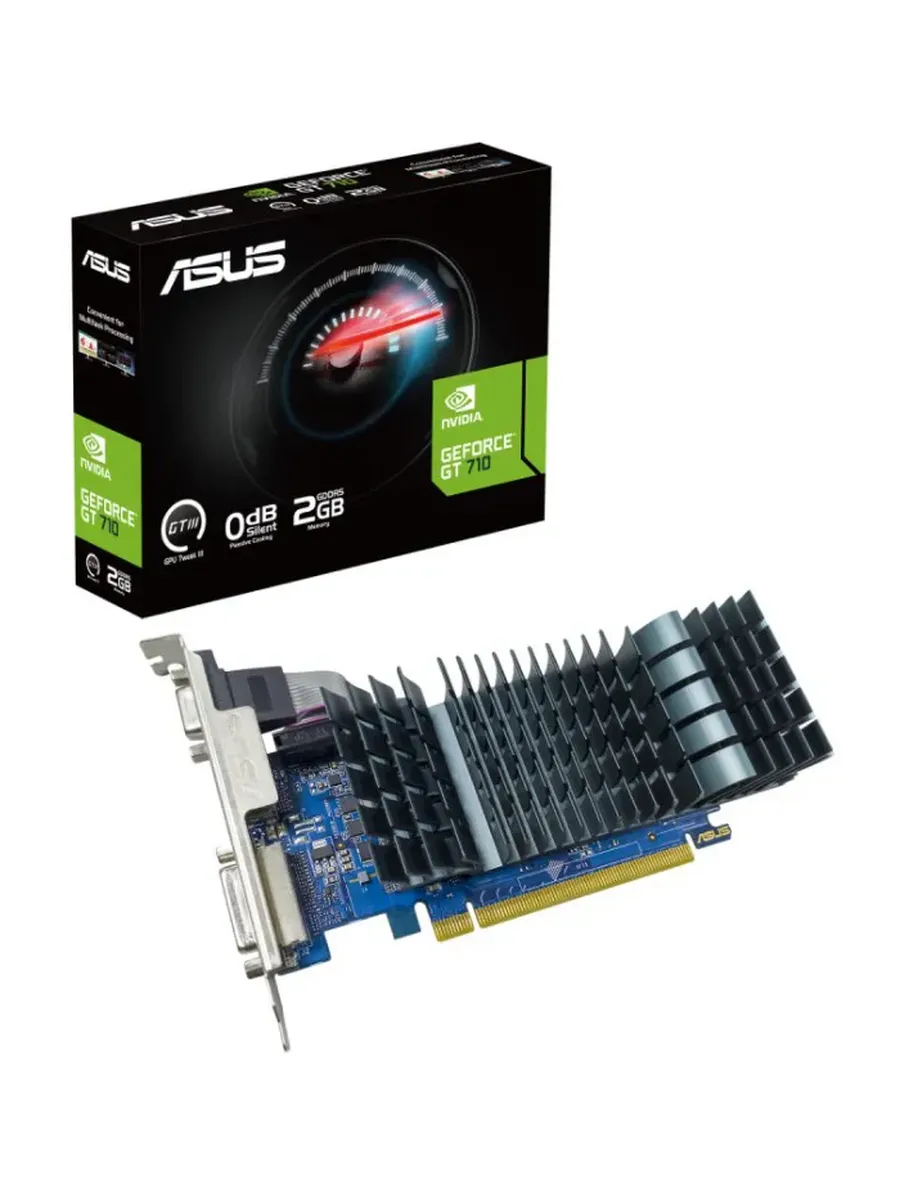 ВидеокартаPCI-E GeForceGT710(GT710-SL-2GD5-BRK-EVO) Asus 357133112 купить за 6 393 ₽ в интернет‑магазине Wildberries