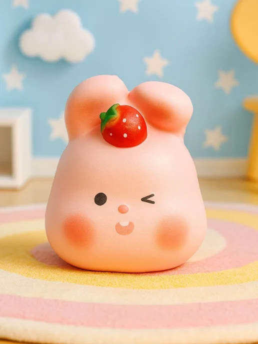 DECORICA TOYS Игрушка сквиш мягкая Заяц большой, розовый, фото 2