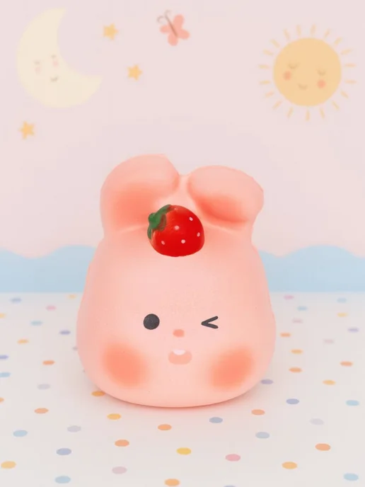 DECORICA TOYS Игрушка сквиш мягкая Заяц большой, розовый, фото 4