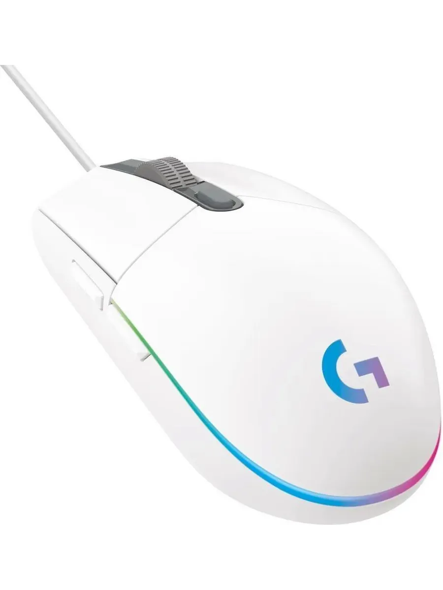 Logitech G Мышь проводная G102 LightSync Gaming Mouse White
