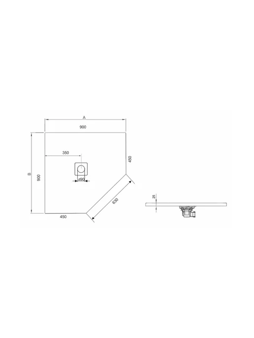 RGW Поддон для душа Stone Tray ST T-0099G с сифоном, вариант, фото 3