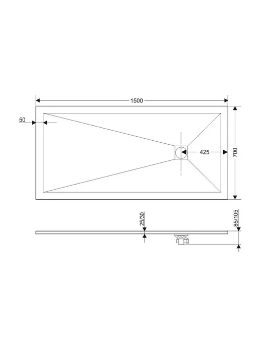 RGW Поддон для душа Stone Tray ST-157G 70х150, 70x150, фото 2