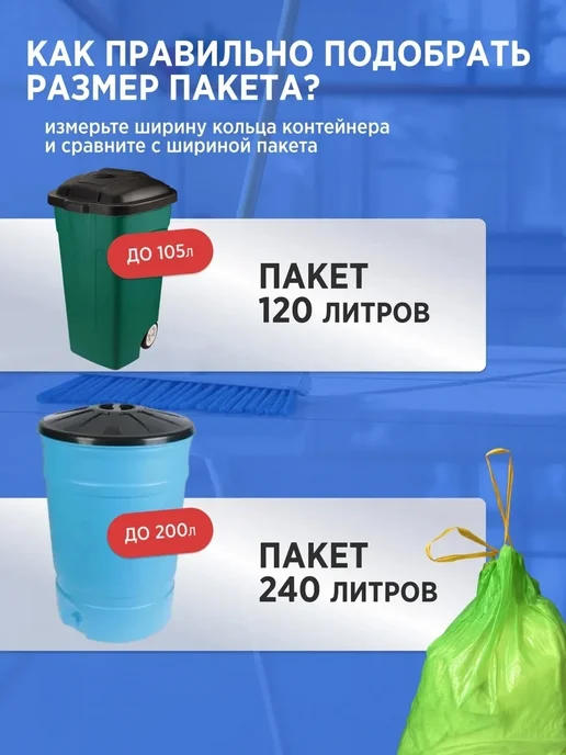 Clean-tool Мешки для мусора прочные 35л плотные с завязками 3шт, 35 л, 3 шт, фото 5