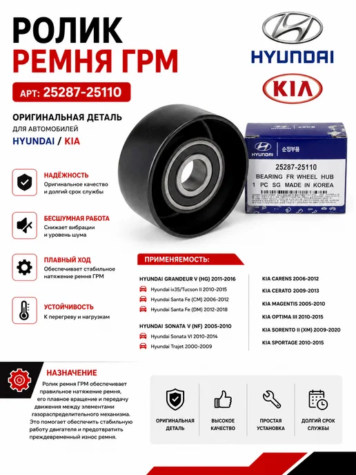 Ролик ремня ГРМ Hyundai Kia Santa Fe, Sonata, вариант, фото 3
