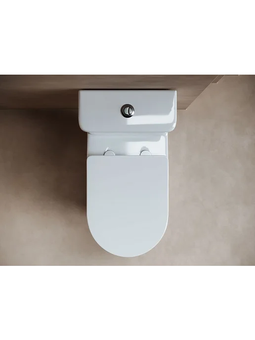 Ceramicanova Унитаз напольный с бачком безободковый и сиденьем микролифт, белый, фото 5