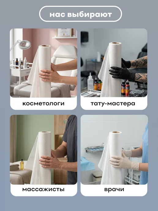 Beajoy Одноразовые простыни (салфетки) 70х80 см в рулоне 100 шт, 70x80 см, 100 шт, фото 7