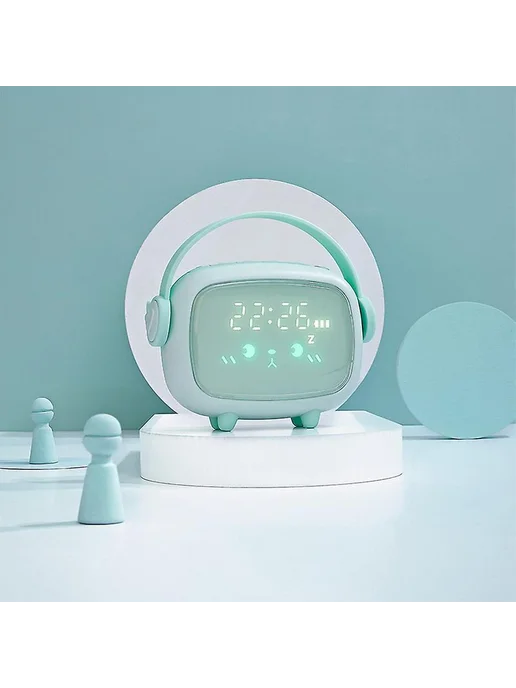 LED часы-будильник для детей Цв зелёный, зеленый, фото 3