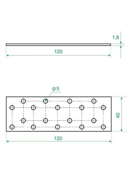 Стройбат Пластина соединительная 40 х 100 мм (10 шт), 40x120 мм, 10 шт, фото 2