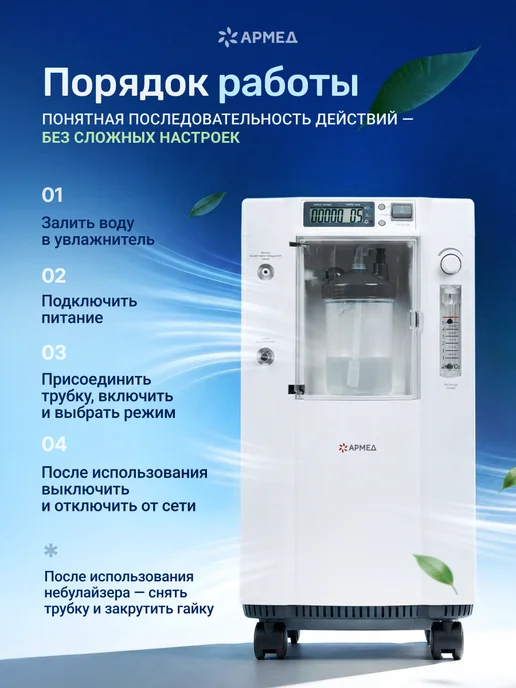 Армед Кислородный концентратор 7F-5BW, вариант, фото 3