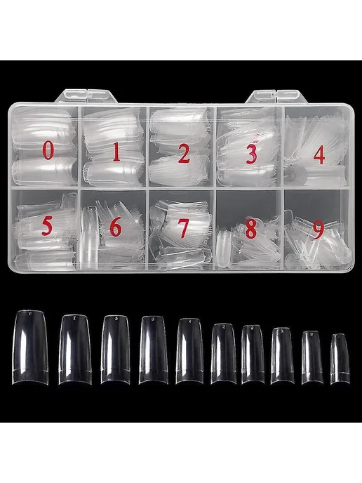 Набор маникюра с акриловыми накладными Цв. Clear set A, Clear set A, фото 3
