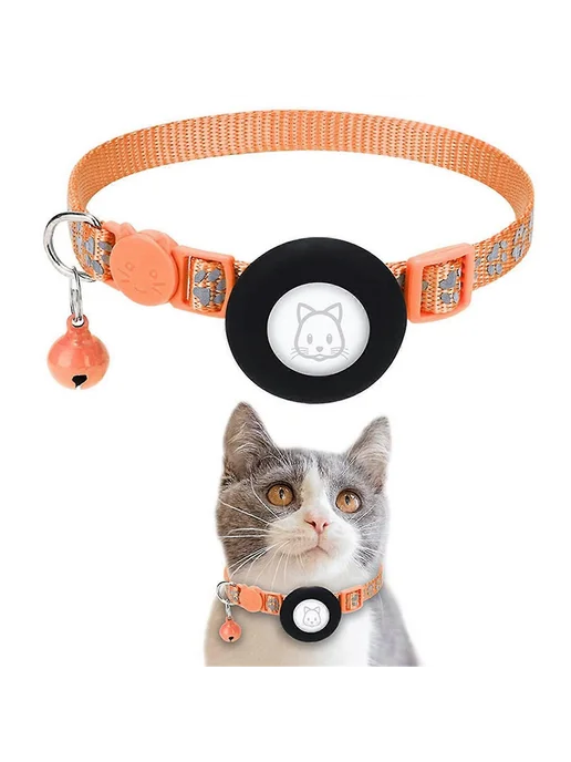 Отражательный ошейник для кошек с AirTag Р Цв Orange, оранжевый