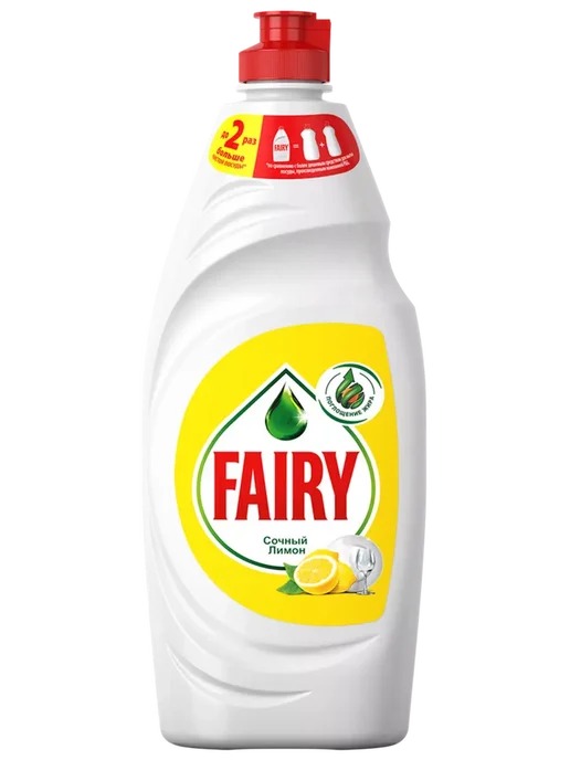 Fairy Средство для мытья посуды Лимон 1,35 л, 650 мл, 2 шт