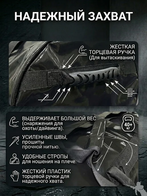 Сумка для снаряжения и подводной охоты, черный, фото 3