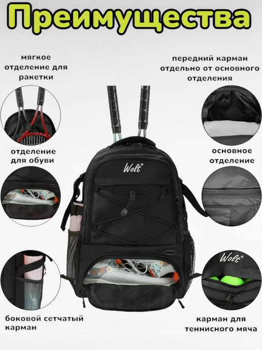 Wolt Рюкзак спортивный большой с отделением для обуви и мяча, вариант, фото 2