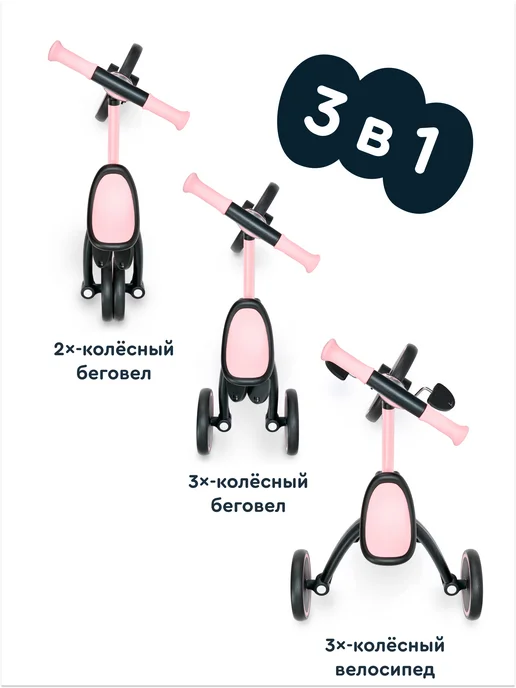 Junion Детский беговел Yuksi, зелёный, розовый, фото 3