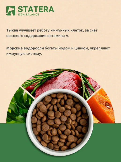 Сухой корм STATERA 100% balance для собак, крупные, ягненок, 15 кг, фото 5