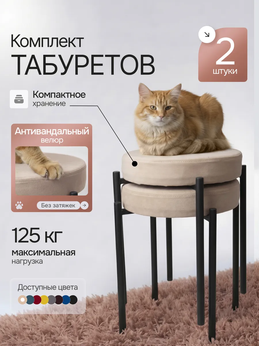 Комплект табуретов для кухни из 2 штук