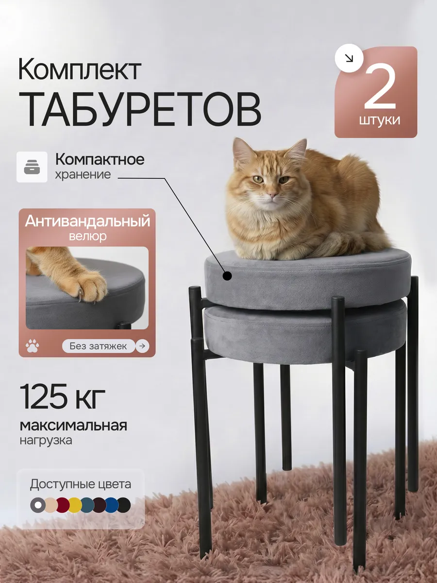 Комплект табуретов для кухни из 2 штук