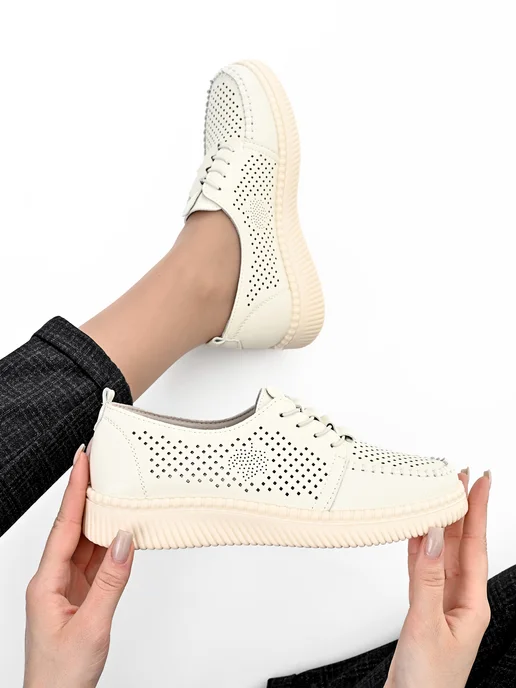 Hit Shoes мокасины женские летние, бежевый, фото 3