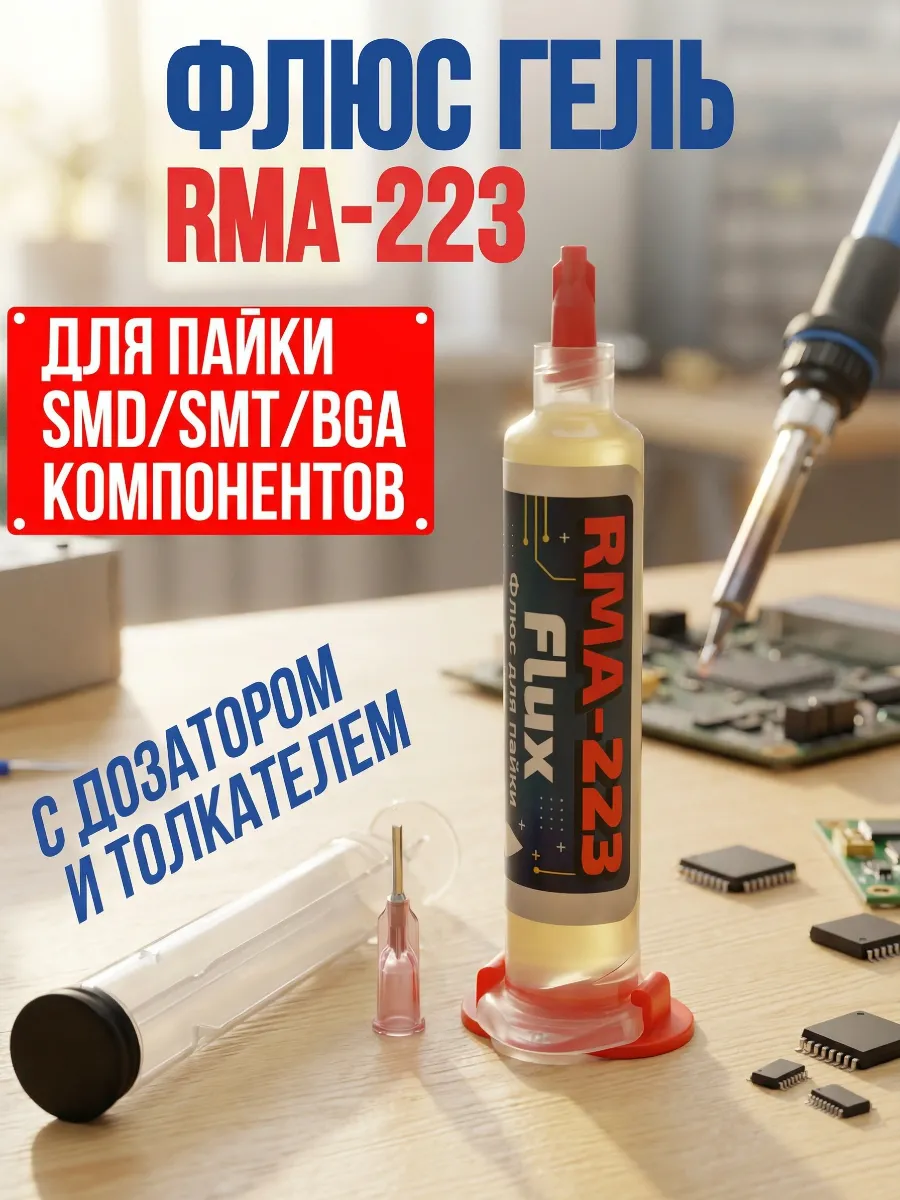 Флюс для пайки гель RMA-223 для микросхем SMD BGA