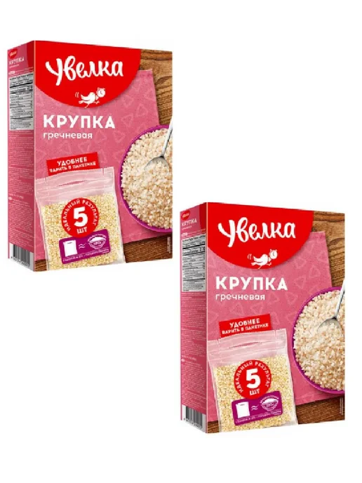 Увелка Крупка гречневая, 5 пакетиков, 400 г, 2 уп, 400 г