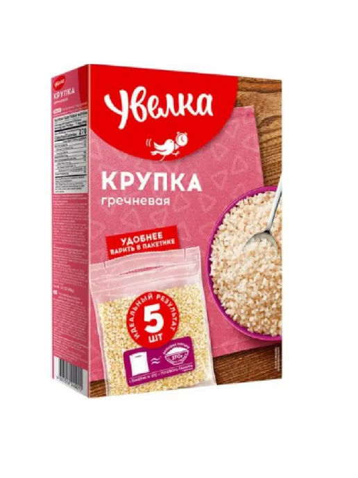 Увелка Крупка гречневая, 5 пакетиков, 400 г, 2 уп, 400 г, фото 2