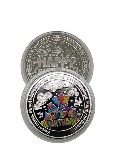 GiftPill Сувенирная монета "С Днем рождения" Happy Birthday Silver, серебристый, фото 3