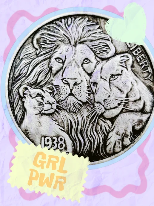 GiftPill Сувенирная монета "Семья львов 1938", вариант