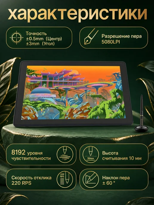 Huion Интерактивный дисплей Kamvas 22 графический планшет, вариант, фото 4
