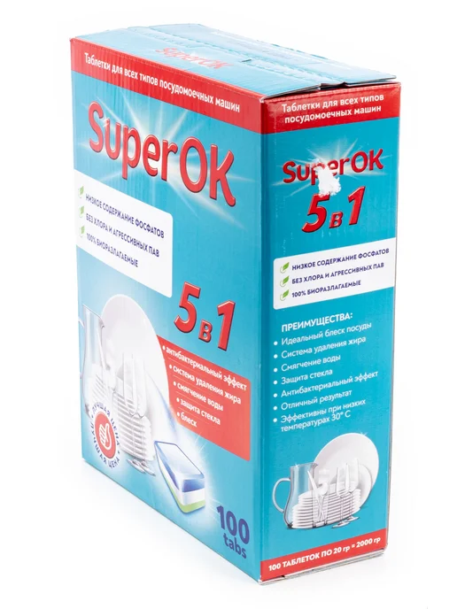 SuperOK Таблетки для посудомоечной машины All in 1, 100шт, 100 шт, фото 3