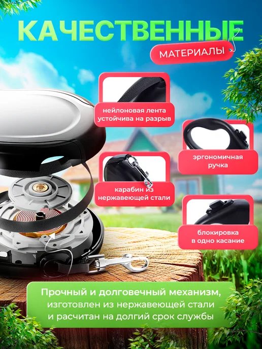 Vi.Ю.Vi Поводок для собак мелких и средних пород с ошейником, черный, фото 5